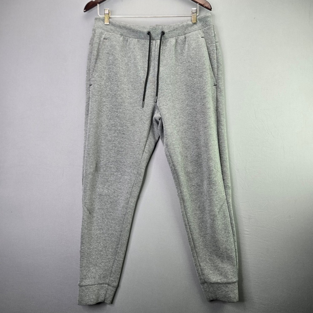 Athletic Works Joggers Mens Large Gray Fleece Sweatpants Tapered Gym Activewear